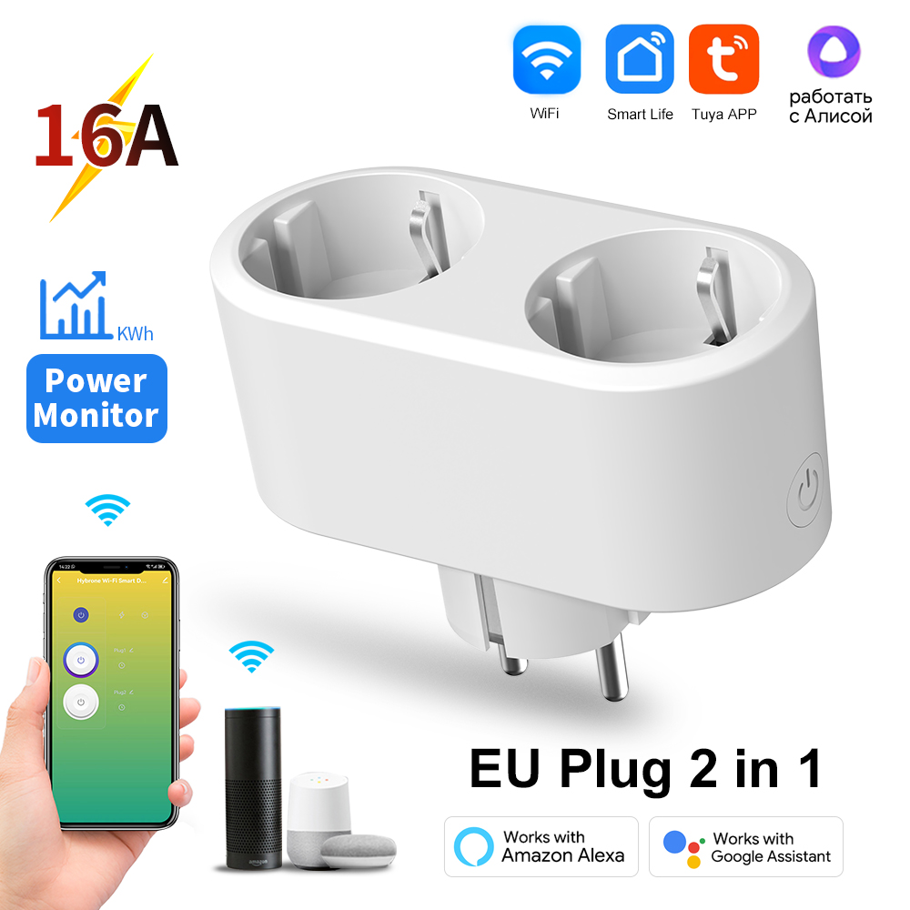 Tuya WiFi Dual Outlet 16A APP  - Timer Dual Outlet recension och pris