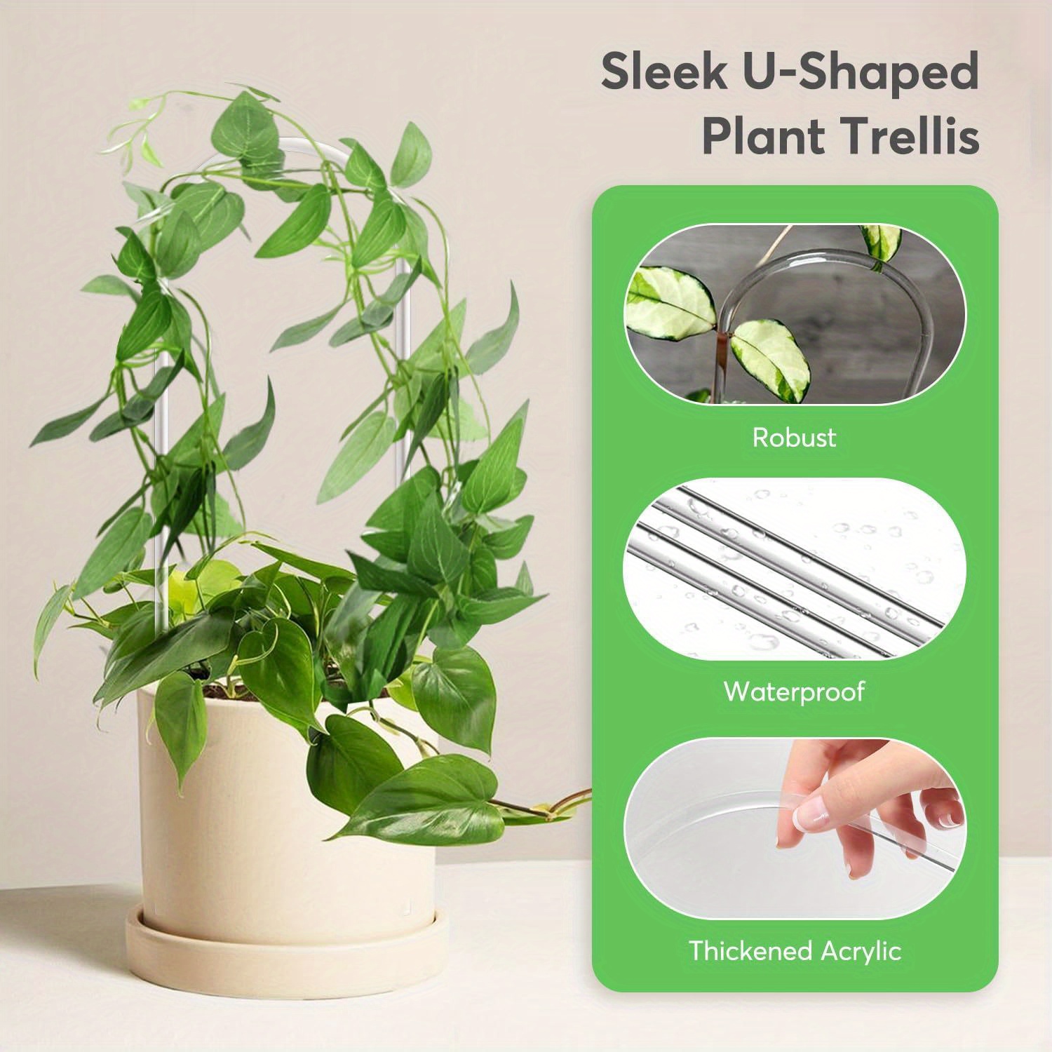 3pc u-shaped acrylic plant cli - Vine Climbing Plastic recension och pris