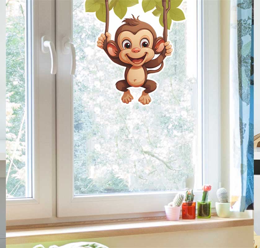 Cute little monkey living room - Pvc Panel Background recension och pris