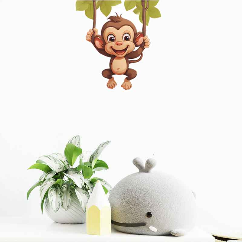 Cute little monkey living room - Pvc Panel Background recension och pris