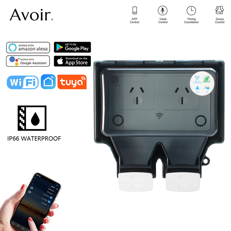 Avoir Tuya Wifi Waterproof Ele - Timer Dual Outlet recension och pris