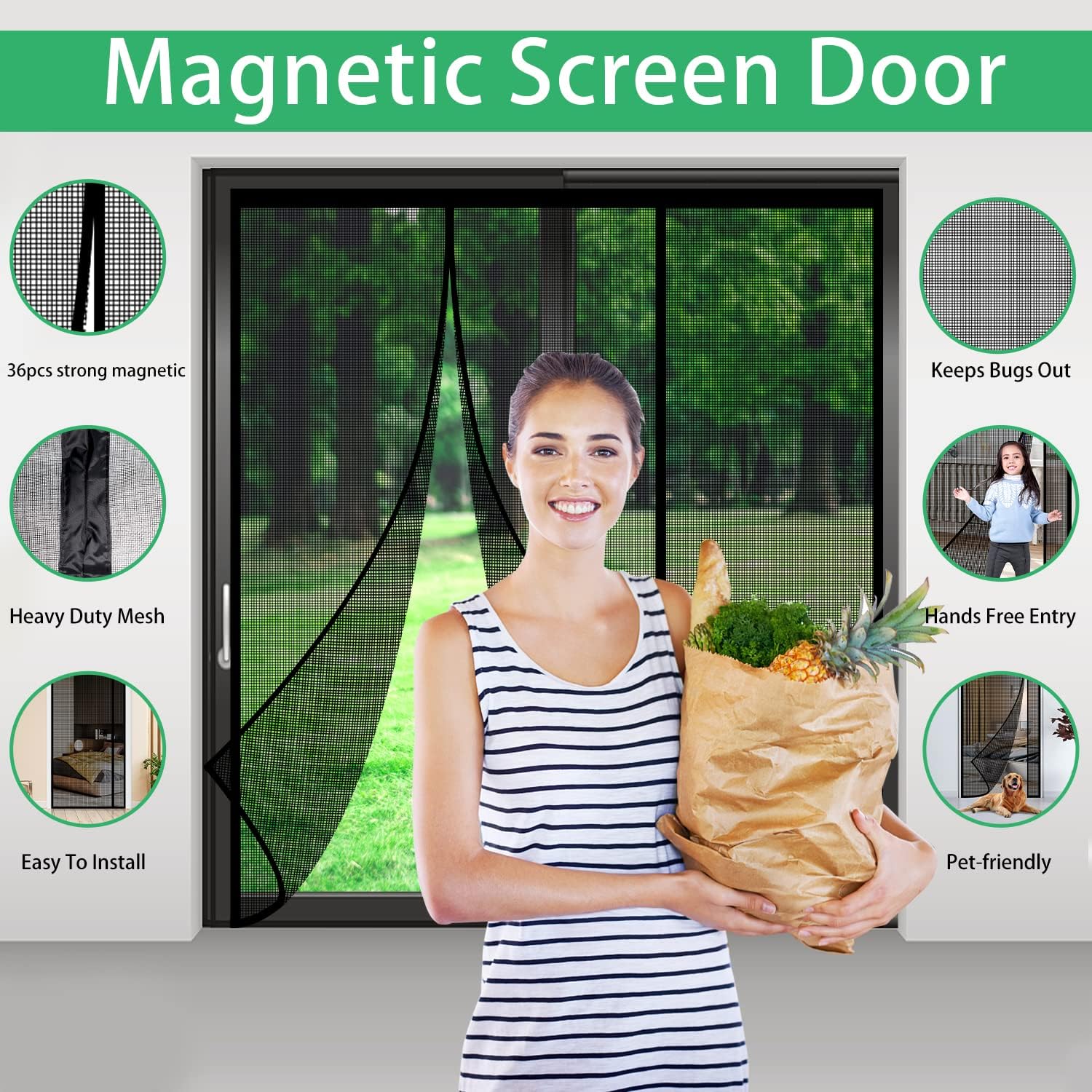 Fiberglass Magnetic Screen Doo - Screen Top Mesh recension och pris